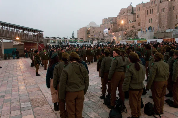 Ejército de mujeres judías Chicas jóvenes en Jerusalén —  Fotos de Stock
