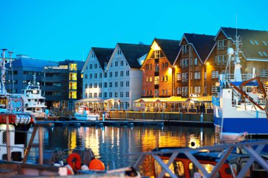 Gece Tromso kartpostal arka plan