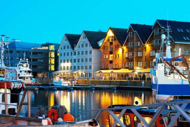 Gece Tromso kartpostal arka plan