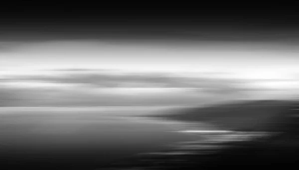 Horizontale zwart-witte landschap abstractie — Stockfoto