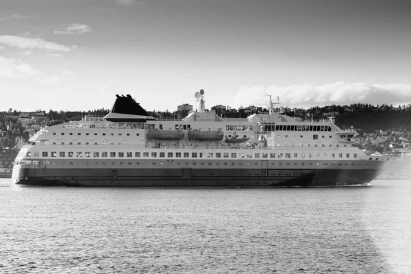 Norway black and white ship background — Stock Photo, Image