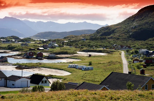 Norvegia settentrionale campeggio paesaggio sfondo — Foto Stock