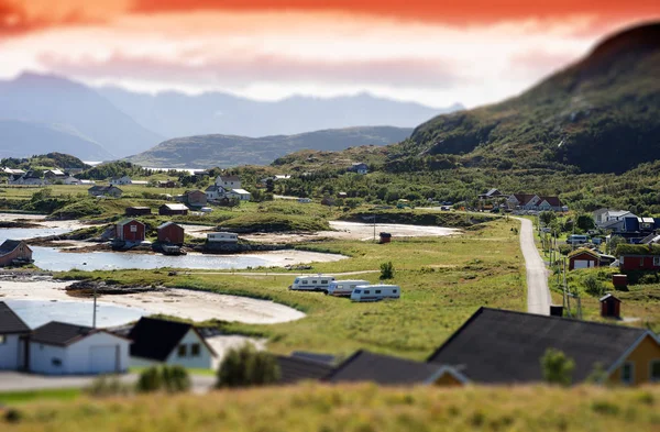 ノルウェー北部のキャンプ風景背景 — ストック写真