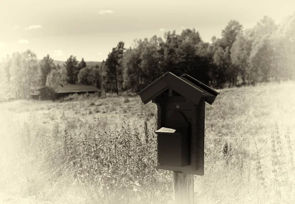 Vintage Norvège fond de boîte aux lettres sépia — Photo