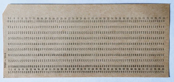 Horizontal vintage punched card background — Stock Photo, Image