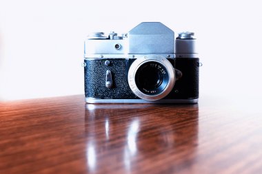 Vintage rangefinder fotoğraf makinesi arka plan