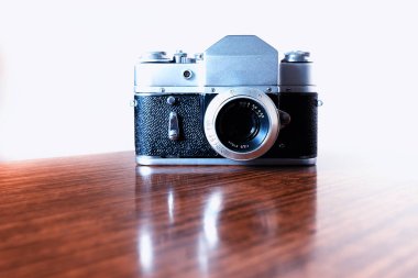 Vintage rangefinder fotoğraf makinesi arka plan