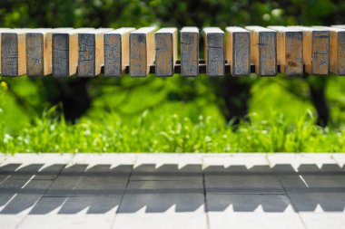 Yatay park tezgah bokeh arka plan