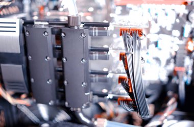 Yatay gpu quad SLI ekran kartı bokeh arka plan