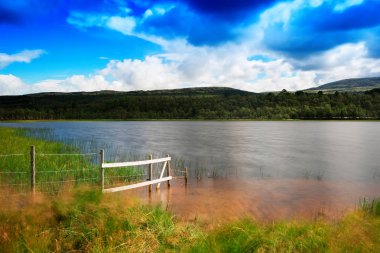 Norveç göl manzara arka plan