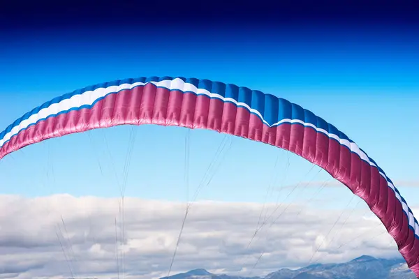 Colorful kite detail in open sky background — Stock Photo, Image