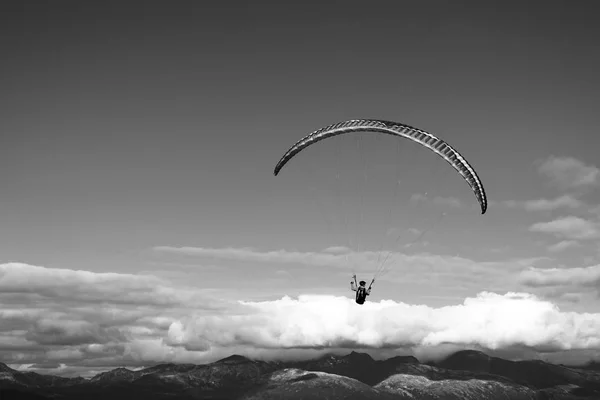 空の背景で黒と白凧チラシ — ストック写真