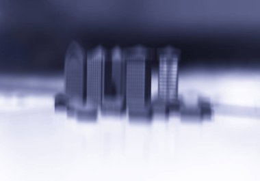 Oyuncak ofis binaları hareket bulanıklığı soyutlama bokeh arka plan