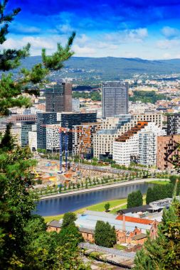Oslo şehir cityscape arka plan