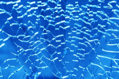 Yatay kırık mavi buz cam dokulu zemin