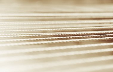 Yatay sepya ip ayrıntı bokeh arka plan