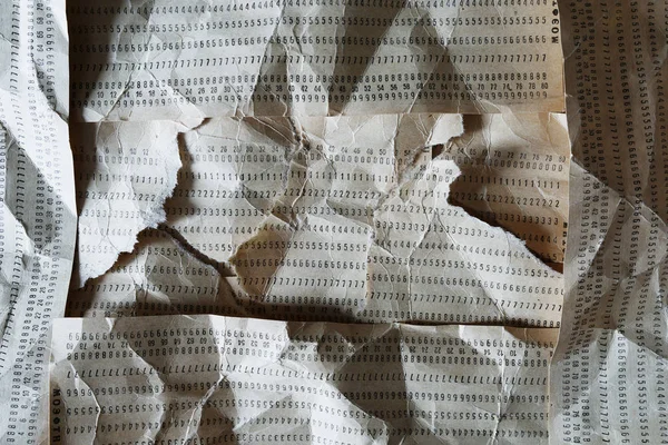Horizontal crumpled punched cards composition — Stock Photo, Image