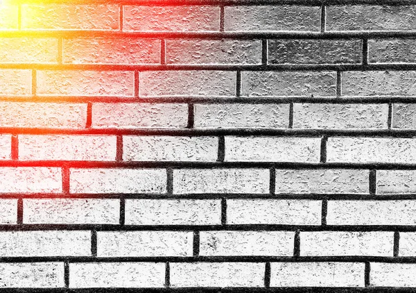 Horizontale bakstenen muur textuur met lichte lekkage achtergrond — Stockfoto