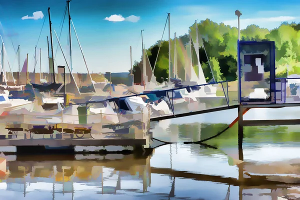 Oslo yacht club illustration drawing background