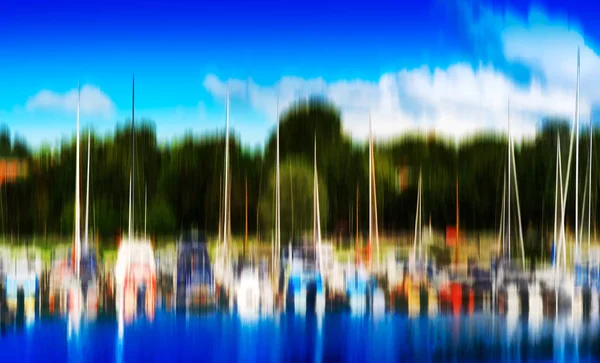 Oslo yacht club beach bokeh background — Stock Photo, Image