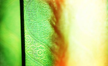 Hafif sızıntı bokeh arka plan ile yatay canlı Yeşil perde