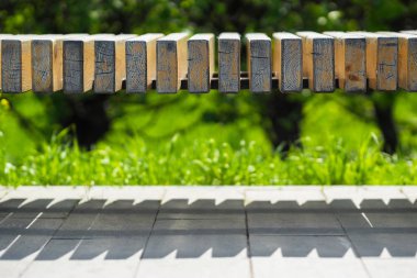 Yatay park tezgah bokeh arka plan