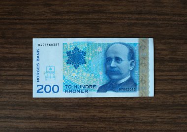 Ahşap Resepsiyon arka yüzünde 200 Norveç krones
