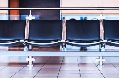 Bokeh arka plan boş Havaalanı koltuk tezgah