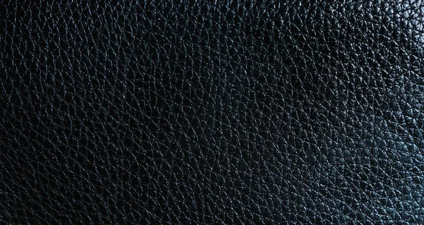 Horizontal wide black leather texture background backdrop — Stock Photo, Image