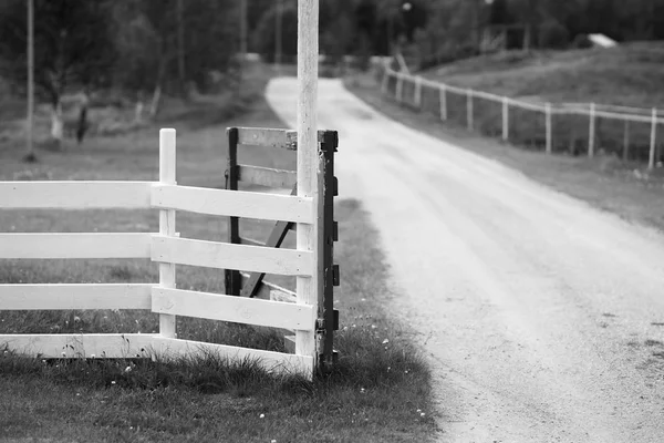 Norway opened farm fence gate background