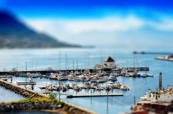 Mikro oyuncak Tromso şehir bağlantı noktası arka plan