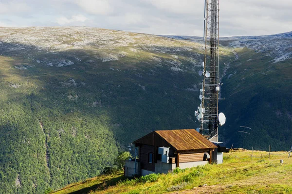 Norway meteorologic cabin landscape background