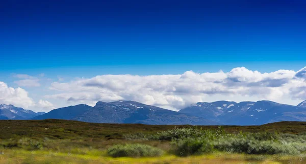 Norwegia góry na tle krajobrazu równiny — Zdjęcie stockowe