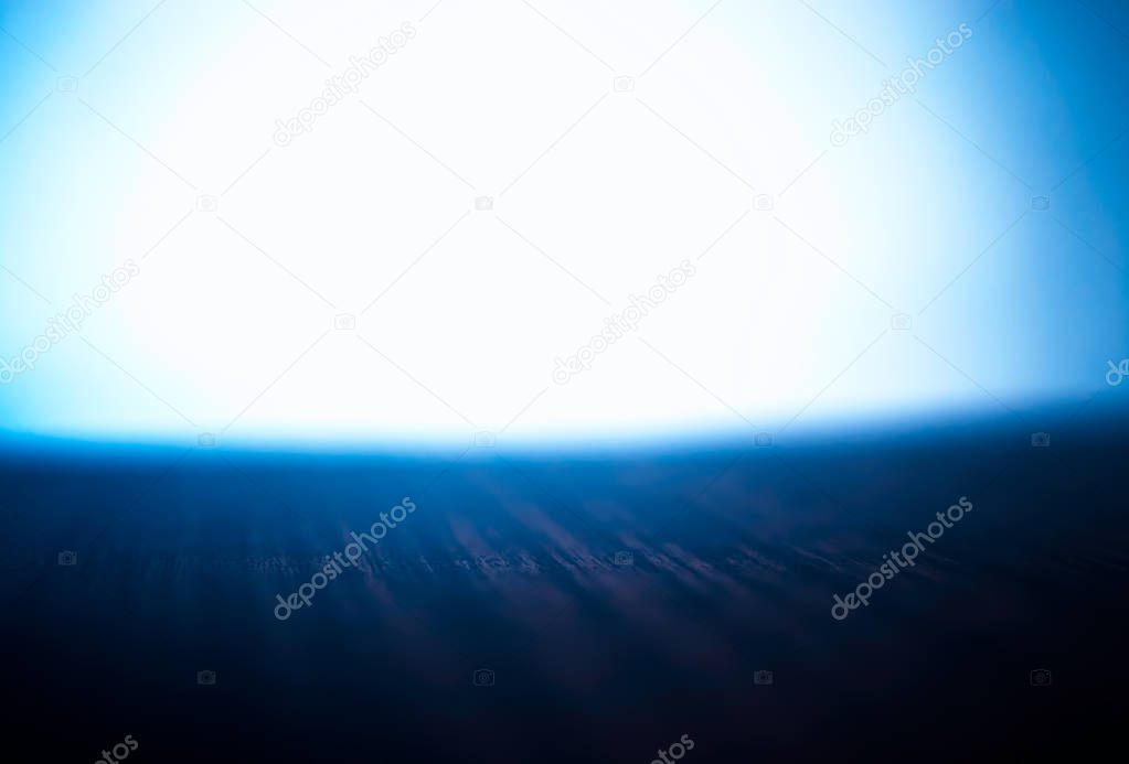 Horizontal blue glowing bokeh background