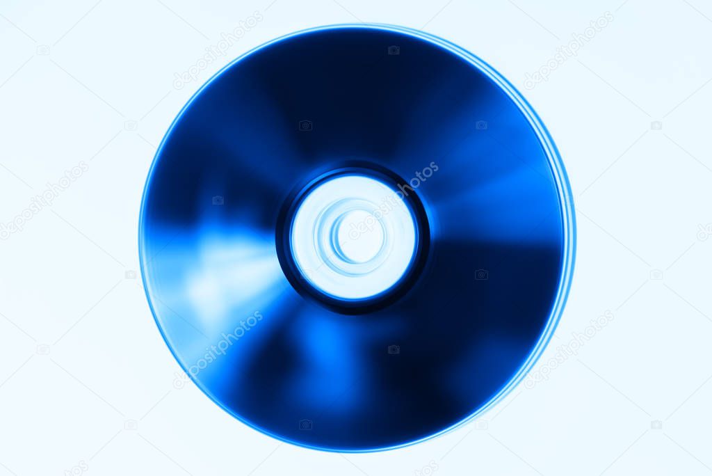 Blank bluray disc on table background