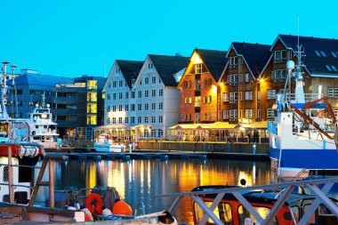 Gece Tromso kartpostal arka plan