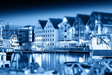 Gece Tromso kartpostal arka plan eğik