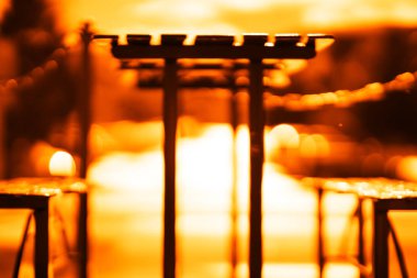 Turuncu günbatımı Cafe tbokeh, arka plan hd