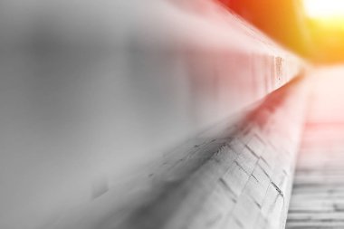 Beyaz ahşap hafif sızıntı bokeh zemin ile