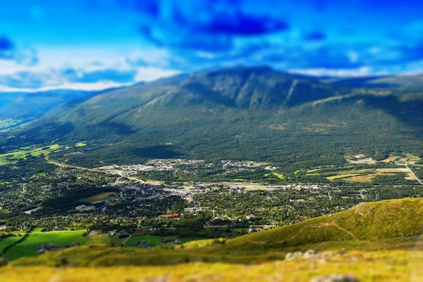 Oppdal dağın Vadisi manzara arka plan
