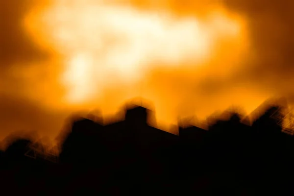 Horizontal puesta del sol paisaje silueta bokeh fondo — Foto de Stock