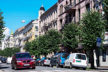 Çapraz Trondheim şehir sokak arka plan