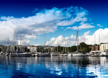 Oslo Yat Kulübü yakınındaki sahil arka plan