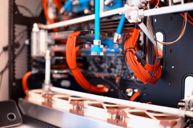 İç su soğutmalı bilgisayar hayranları arka plan