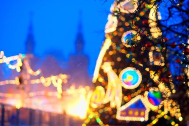 Moskova Noel ağacı süsleme bokeh