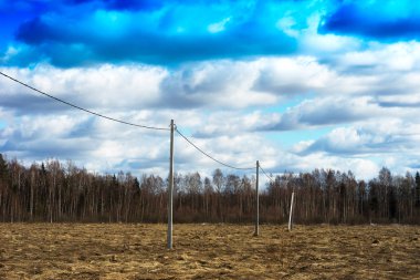 Bahar alan arka plan üzerinde güç hatları