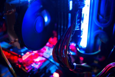 İç yüksek performanslı iş istasyonu bokeh zemin