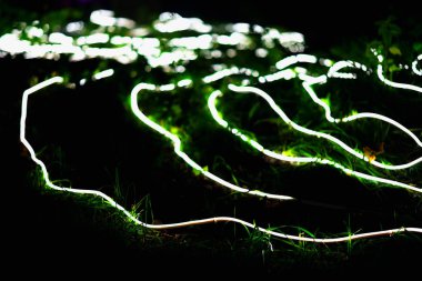 Çim bokeh arka plan üzerinde çapraz ışık