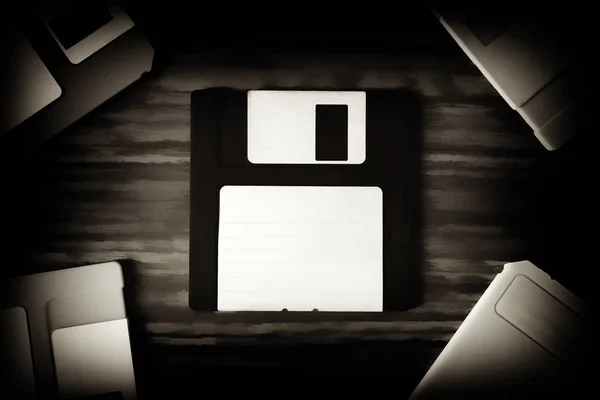 Vintage set of floppy discs illustration — Stock Photo, Image