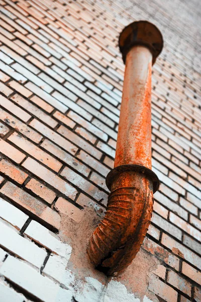 Vertical rusty chimney city background — Stock Photo, Image